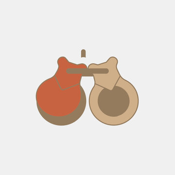 castanets orange brown musical instrument clip art preview