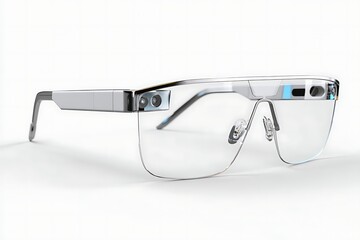 Experience the future with sleek, modern augmented reality glasses featuring advanced camera technology and clear digital displays for immersive interaction and innovation.