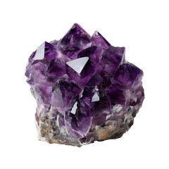 Crystal Cluster Amethyst Isolated on Pure White Background