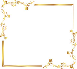 frame with leaves gold border Golden Border Warm Color Frame	
