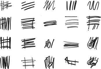Brush set. Hand drawn vector illustration	