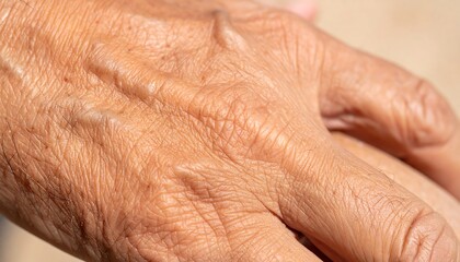 Fototapeta premium Close-up of aged hand