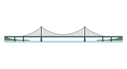 a large cable stayed bridge over water with green land on either side
