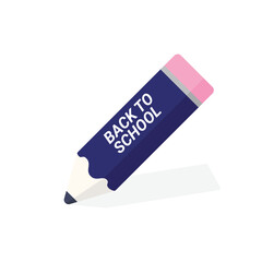Back to School Pencil Flat Design Illustration
