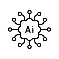 AI Chip Icon for Artificial Intelligence, Processor, and Technology Design