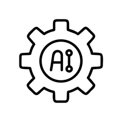 AI Gear Icon for Artificial Intelligence, Machine Learning, and Technology