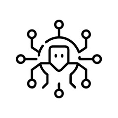 AI Ethics Icon for Artificial Intelligence, Technology, and Responsibility