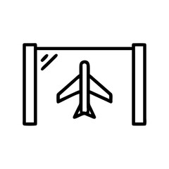 Airplane Gate Icon for Travel, Airport, Flight and Boarding