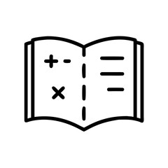 Math Book Icon for Education, Learning, and Academic Study