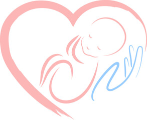Herz, Hand und Baby, Kind, Baby, Kleinkind, Logo