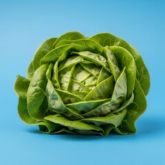Obraz premium cabbage isolated on blue background 