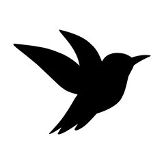 Silhouette of a Hummingbird in Flight A Simple and Elegant Design Evoking Freedom and Grace in Nature's Smallest Aviator