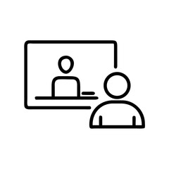 Virtual Classroom Icon for Online Learning, Education, and E-Learning