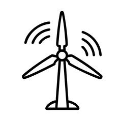 Wind Farm Icon for Renewable Energy, Green Power, and Sustainability