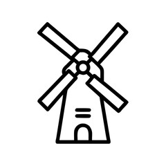 Windmill Icon for Renewable Energy, Sustainability, and Eco Power