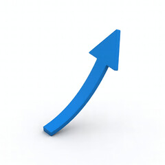Blue  arrow showing market growth with transparent background 