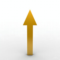 Golden arrow showing market growth with transparent background
