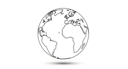 Striking wireframe globe icon representing global connectivity and the planet earth in a clean aesthetic