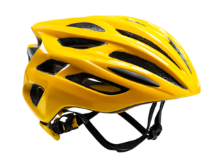 Close up of a bright yellow bicycle helmet.