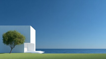 Minimalist architecture and tree scenes