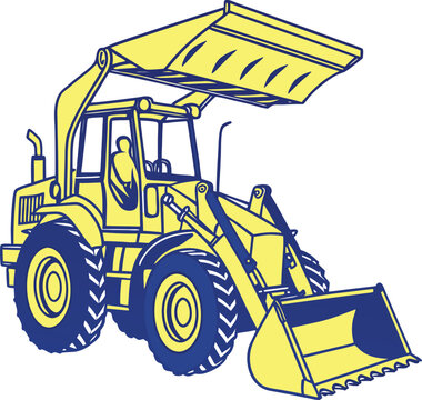 yellow loader construction vehicle clip art preview