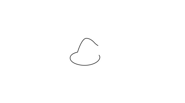 Footage of Halloween Theme Related Stuff and Icons like Pumpkin, Skull, Candy, Witch Hat, Ghost Costume, Broom, and Candle in One Line Continuous Hand Drawing Clean Minimalist Animation Style