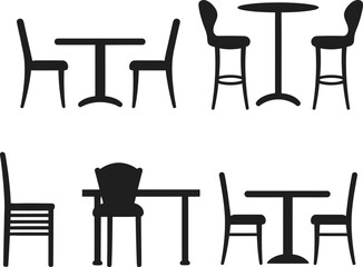 set of chairs and tables
