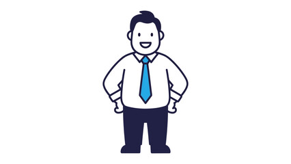Cartoon Business Professional: A vibrant cartoon illustration of a confident business person, epitomizing corporate culture.