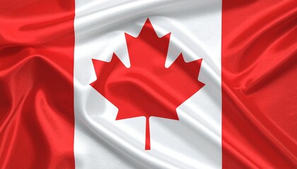 Canadian flag with red vertical bands and central white square featuring a red maple leaf.
