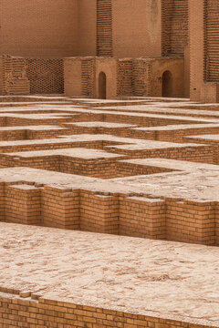 Ruins of the ancient walls in Babylon, Iraq