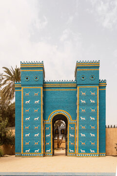 Replica of the gate of the Gardens of Babylon Iraq Ishtar Gate