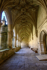 Renaissance gallery of San Zoilo Monastery cloister in Carrion de los Condes with ribbed vaults
