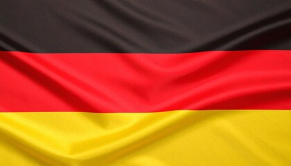 Naklejka premium German flag with horizontal black, red, and gold stripes, representing unity, democracy, and national heritage.