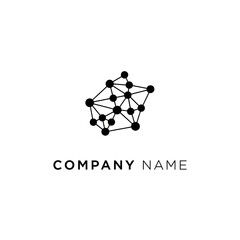 Abstract Network Structure Logo Design.