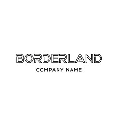 Fototapeta premium Borderland company name logo design with modern outlined text.
