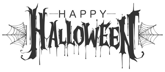 Happy Halloween melting text lettering. Vector eps