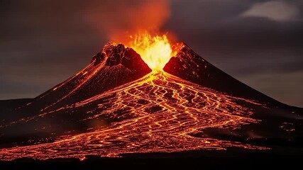 Volcano Eruption - A Fiery Display of Earths Power. - Powered by Adobe