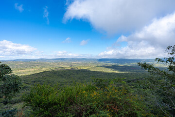 A panoramic view over the green hills and valleys of Kondoa, Tanzania
