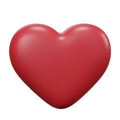 Red heart isolated on transparent background