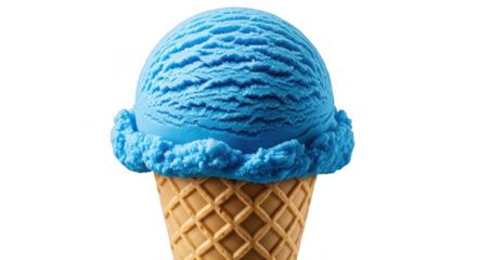 Delicious blue ice cream cone ready for a refreshing summer treat
