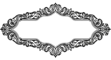 Fototapeta premium Elegant Ornamental Engraved Frame with Flourishes and Scrollwork Design, for Text or Decoration Purposes