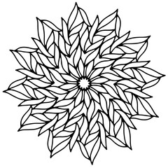 black and white floral ornament