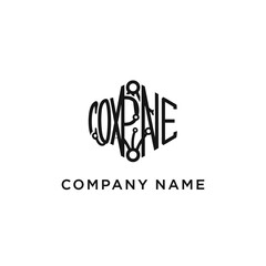 Fototapeta premium Modern Hexagonal Logo Design with Company Name Text.