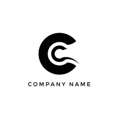 Fototapeta premium Modern Letter C Logo with Wave Element for Company Branding.