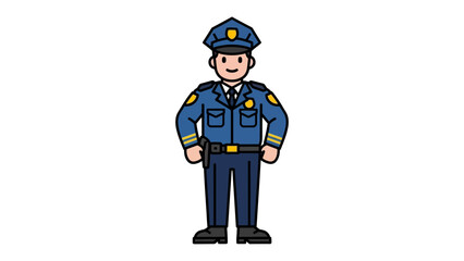 The Guardian in Uniform: A determined police officer, embodying service and safety, stands tall in their official attire.
