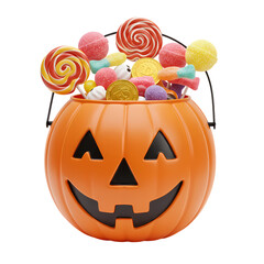 Halloween Candy Cornucopia: Festive Pumpkin Filled with Treats