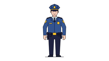 Officer in Uniform: A stoic illustration of a uniformed officer, symbolizing authority, duty, and community safety, showcasing the essence of law enforcement and public service.