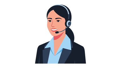 Customer Service Representative: A dedicated female customer service representative is depicted, poised to offer assistance through her headset, exuding professionalism and approachability.