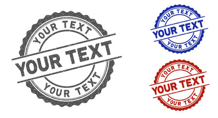 Fototapeta premium Create authentic looking custom stamps with this versatile design element in gray, blue, and red for business branding and promotional materials