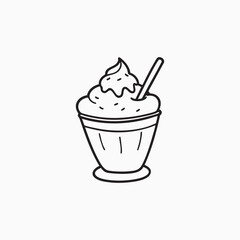 Whimsical ice cream cone illustration with colorful swirls and cherry topping